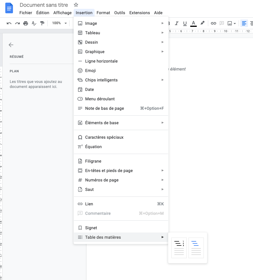 Comment Cr er Un Sommaire Sur Google Docs Tout Sur Google