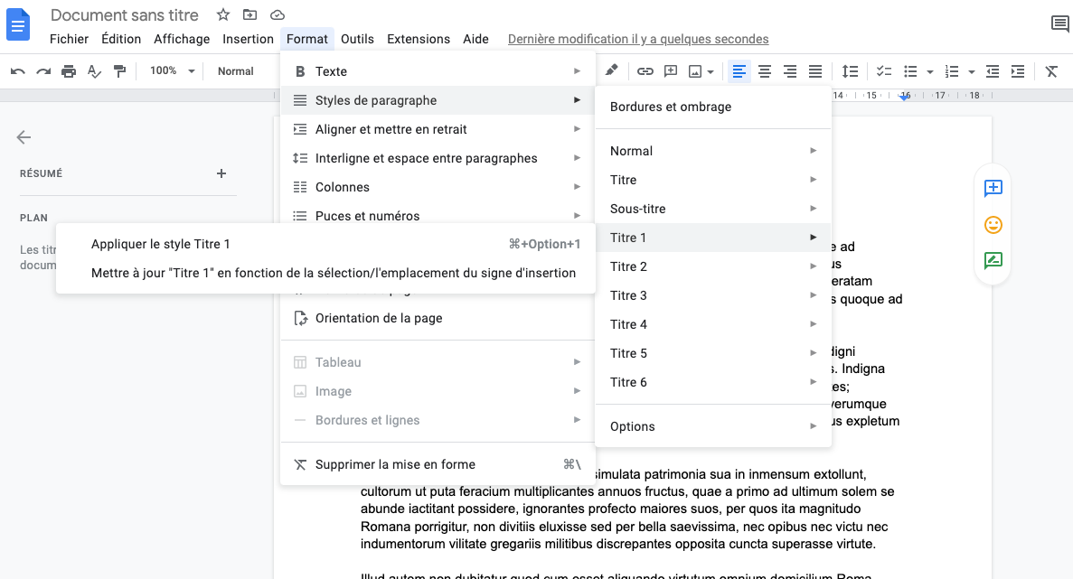 Comment créer un sommaire sur Google Docs - Tout Sur Google