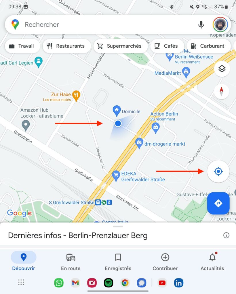 position actuelle google-maps mobile