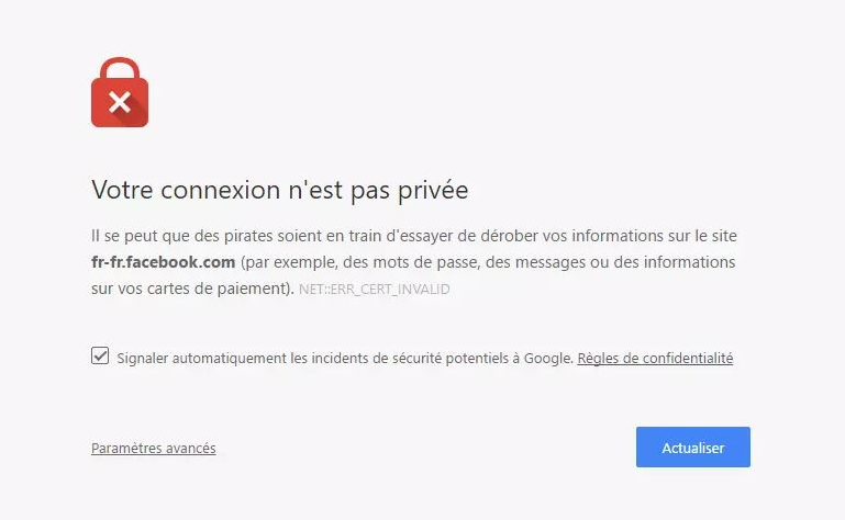 Débloquer site bloqué par Chrome