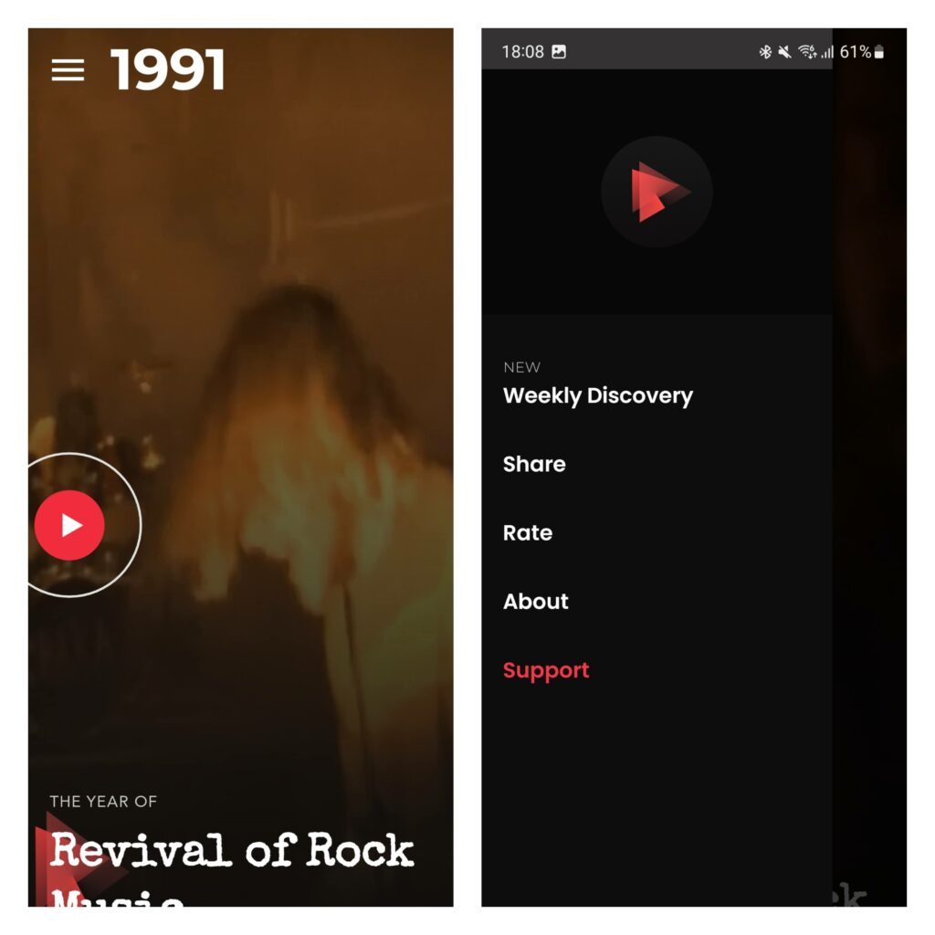 Rewind: Music Time Travel est une application conceptuelle qui vous permet de voyager dans le temps pour (re)découvrir la musique du passé.