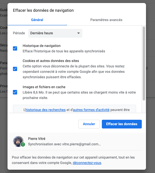 comment effacer les données de navigation sur google chrome