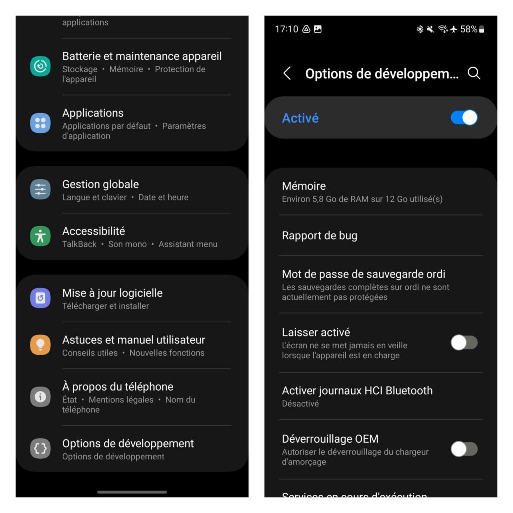 voici comment désactiver le mode développeur sur android