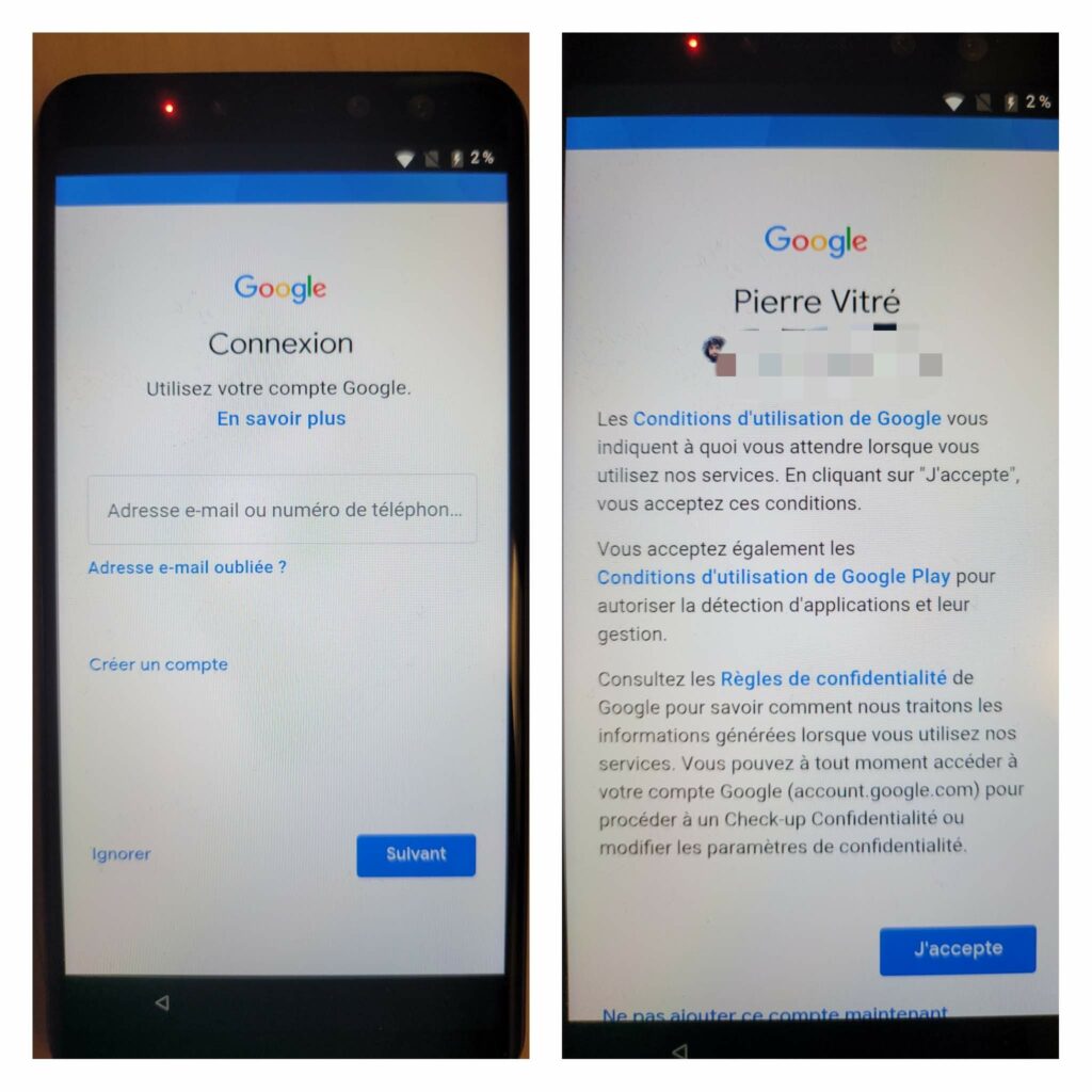 Si vous prévoyez de télécharger des applications à partir du Google Play Store ou d'accéder à d'autres services en ligne liés aux services Google, il est fortement recommandé de créer un compte Google.