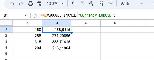 Voici comment calculer le taux de change sur Google Sheets.
