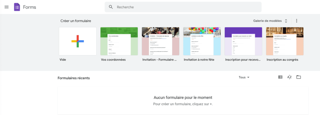 La première étape pour intégrer un formulaire Google sur WordPress est de créer un formulaire Google.