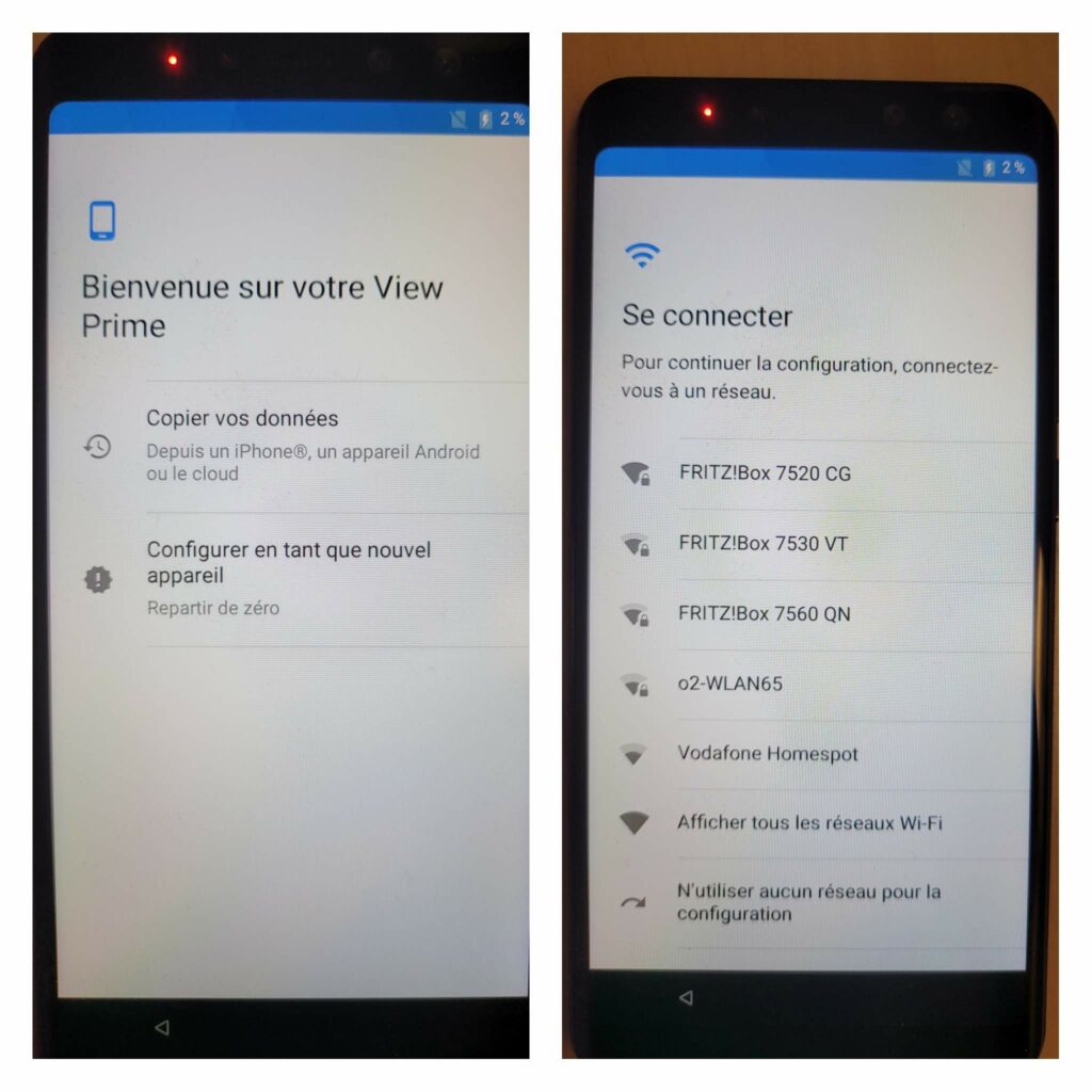 Pour configurer votre appareil Android, connectez-vous à votre réseau Wi-Fi