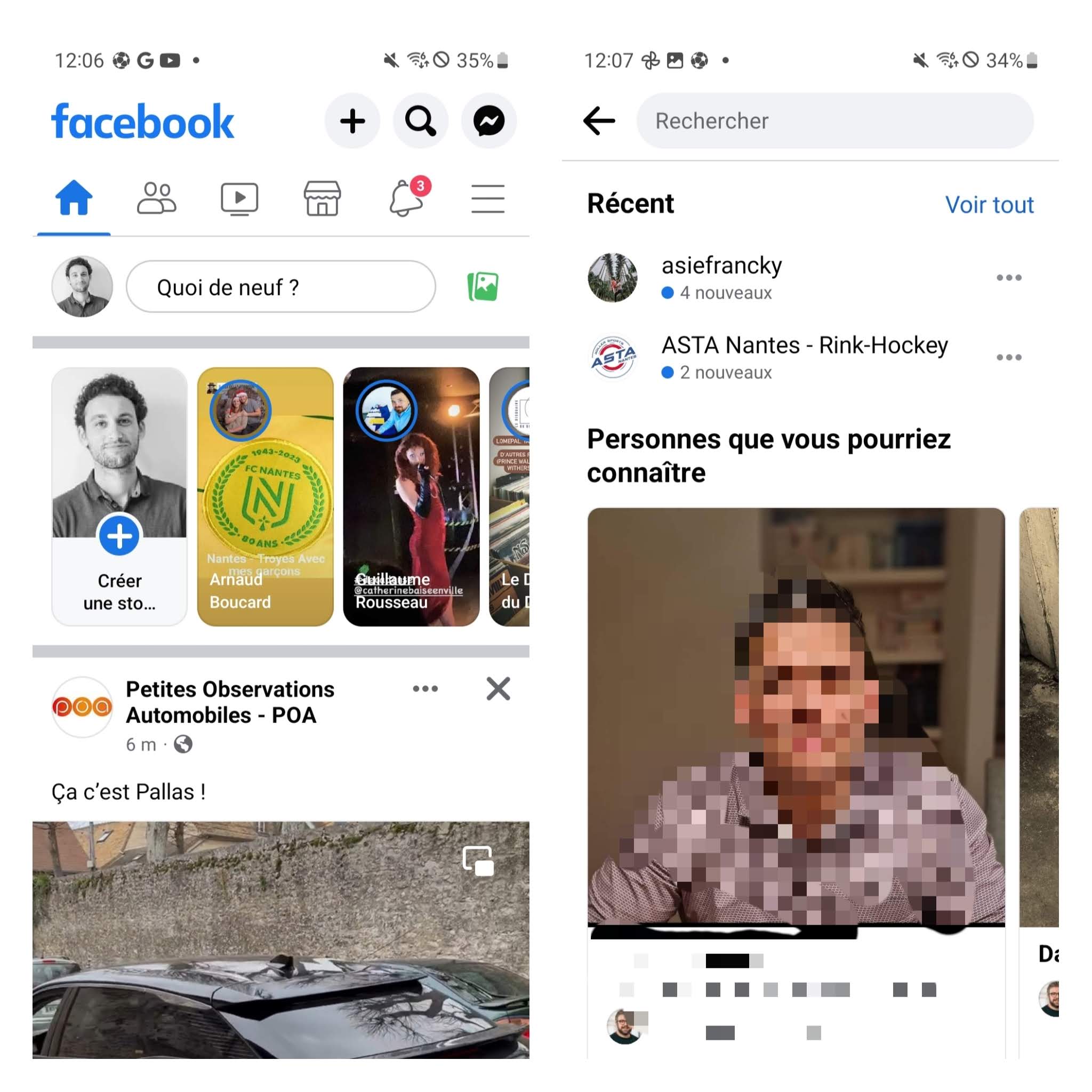 envoyer un message messenger puis bloquer