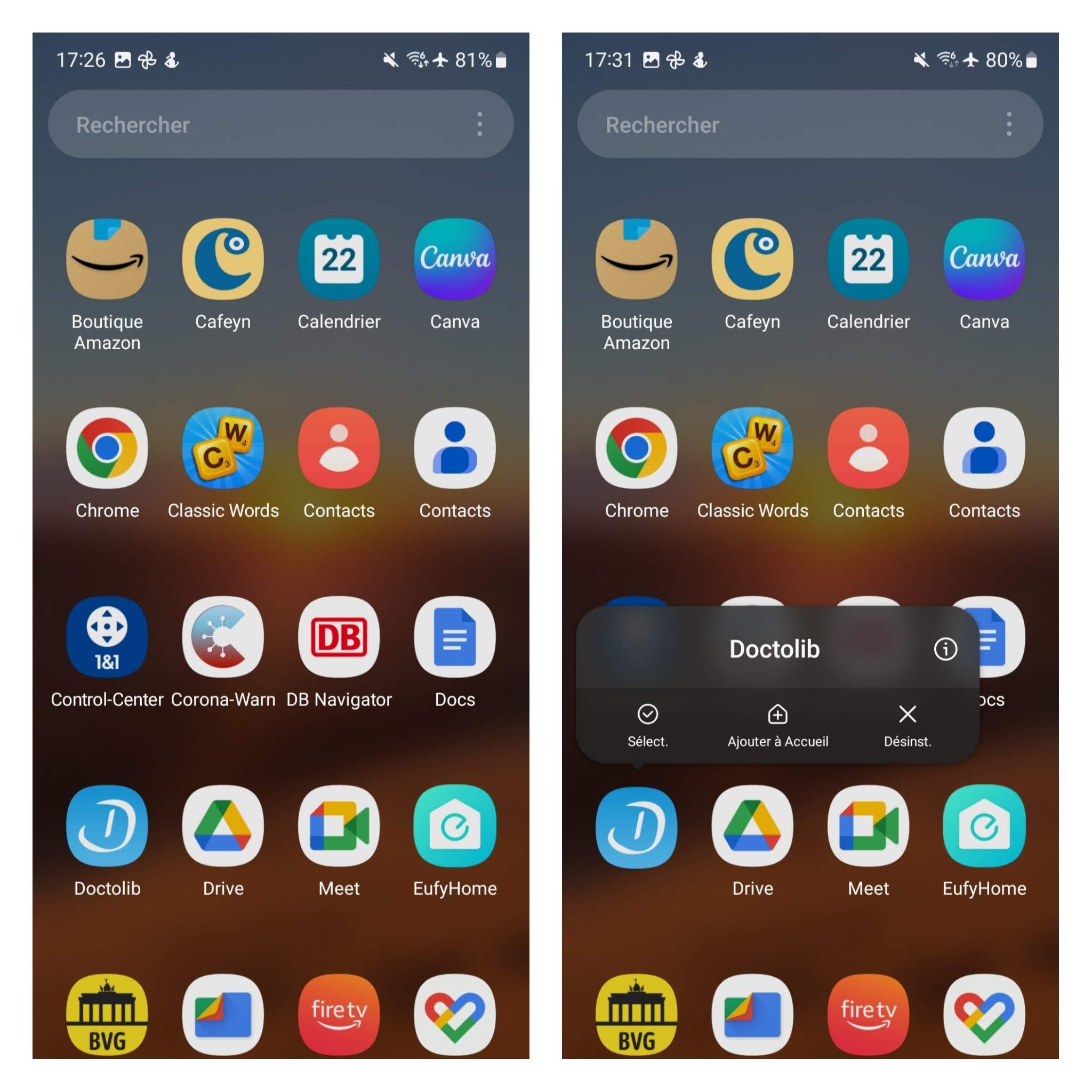 Comment remettre une icône disparue sur Android