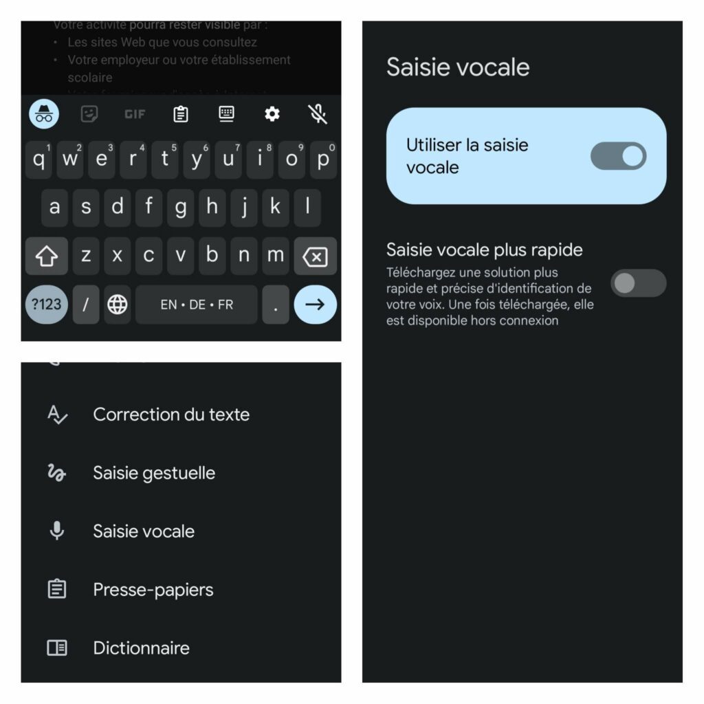 capture d'écran montrant Comment activer la saisie vocale du clavier Google sur Android