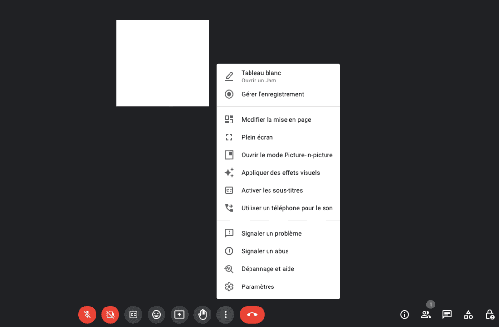 capture d'écran de google meet montrant comment enregistrer une réunion sur Google Meet