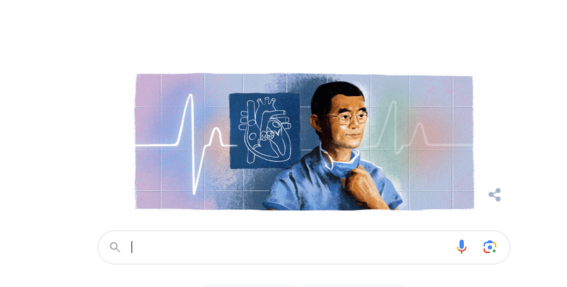 capture d'écran du google doodle pour le docteur victor chang