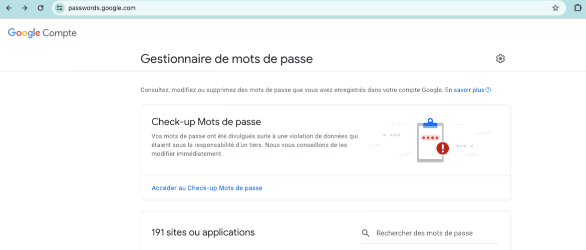 Où trouver le gestionnaire de mot de passe Google Tout Sur Google